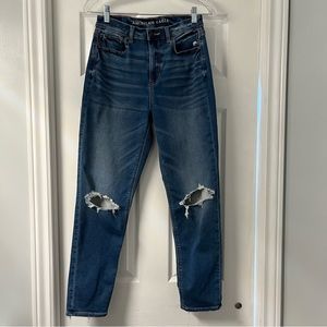 AMERICAN EAGLE MOM JEANS Distressed ripped high waist women’s size 4 reg